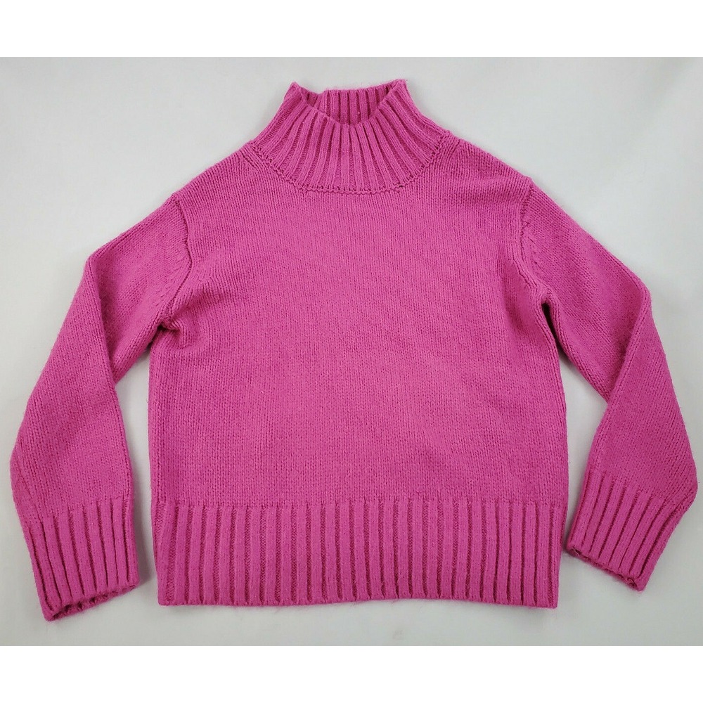 Magaschoni Women Magenta Pink Wool Blend Mock Neck Sweater G101186 XS NEW
